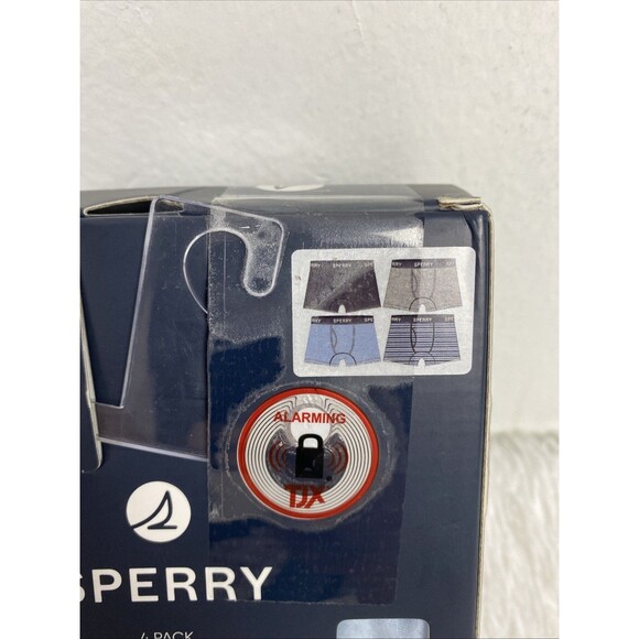 Sperry Men's Boxer Briefs Size S 4 Pack Premium Cotton Blue Gray - Picture 7 of 9